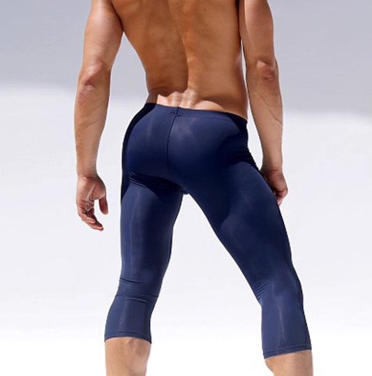 Pantalones Cortos Ajustados de Cintura Baja en Algodón Puro para Hombre - Image 2