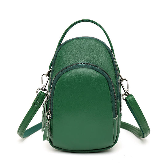 Bolso Bandolera de Cuero Multicapa - Diseño Minimalista y Funcional - Image 2