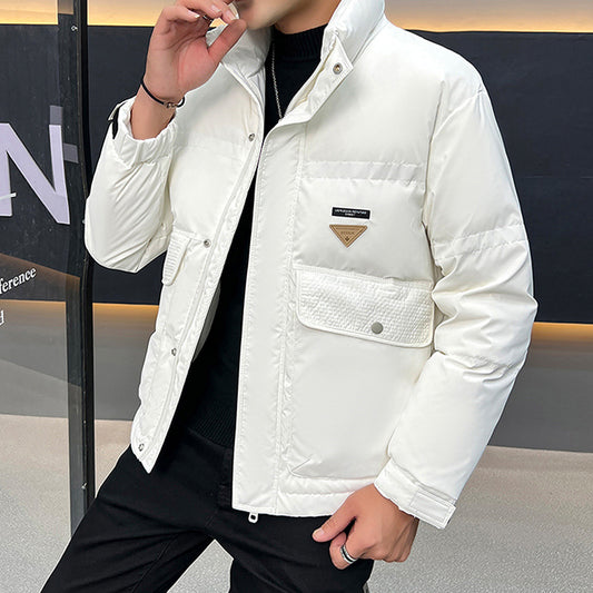 Chaqueta de Plumas Casual con Cuello Mao para Hombre - Image 2