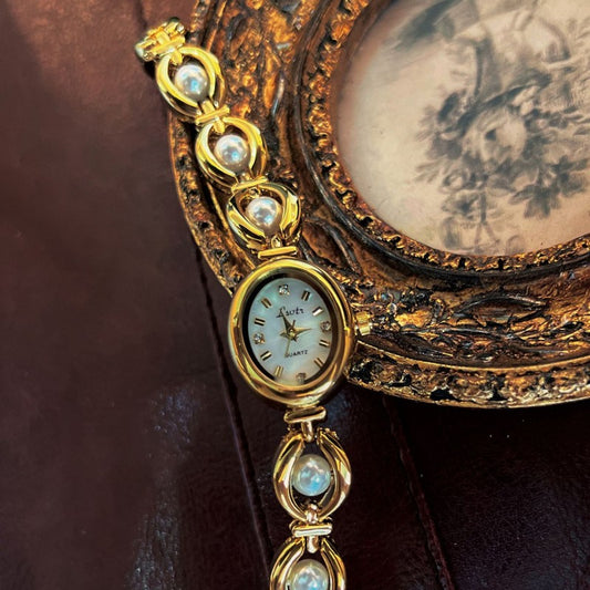 Reloj de Pulsera Elegante para Mujer con Perlas Imitación - Diseño Temperamental Lujo - Image 2