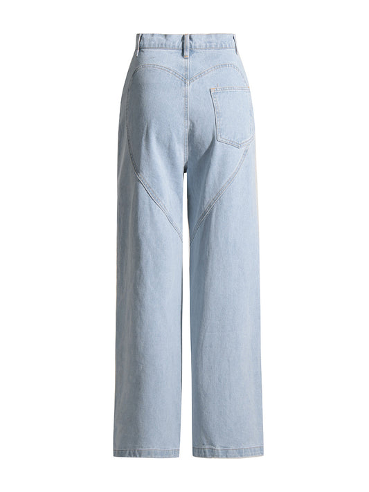 Jeans Anchos con Detalles de Diamantes para Mujer - Image 2