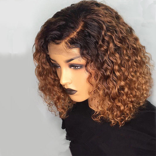 Peluca Rizada Africana Teñida con Cabello Corto y Rizado para Mujer - Image 2