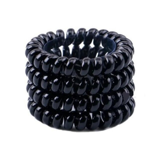 Banda Elástica para Cabello en Espiral Plateada Brillante - Image 2