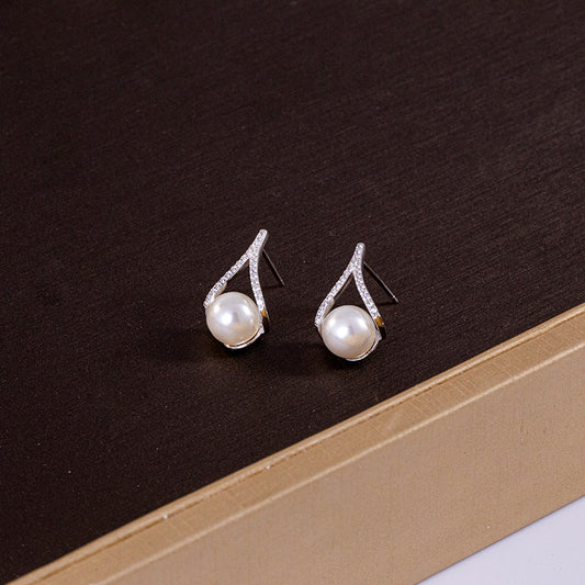 Aretes de Perla Coreanos en Plata S925 - Diseño Minimalista - Image 2