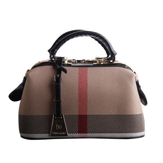 Bolso de Hombro a Cuadros con Rayas - Diseño Versátil y Elegante - Image 2