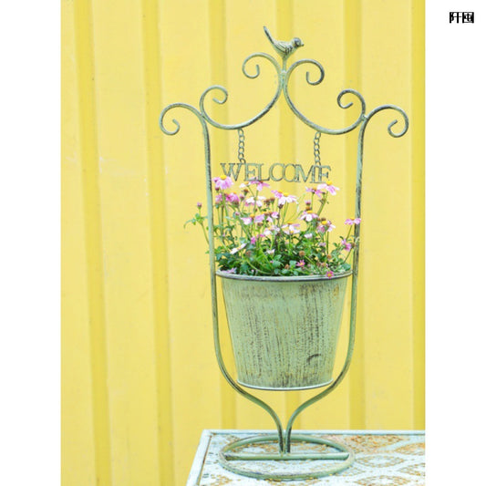 Canasta de Flores de Hierro para Jardín y Patio - Image 2