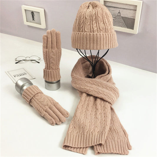 Conjunto Abrigador de Gorro, Bufanda y Guantes en Colores Lisos - Image 2