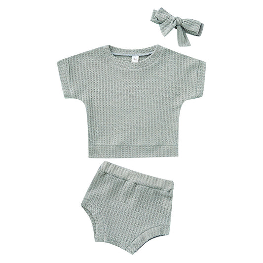 Conjunto Deportivo Casual Textura Waffle Colores Sólidos - Image 2