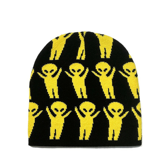 Gorro Tejido Alienígena Cartoon para Otoño e Invierno - Diseño Halloween Creativo - Image 2