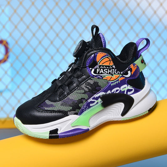 Zapatillas de Baloncesto Alto Confort con Sistema de Botones Giratorios Automáticos - Image 2