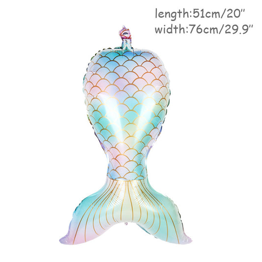 Globo Metalizado Temática Sirena Cola de Pez - Image 2