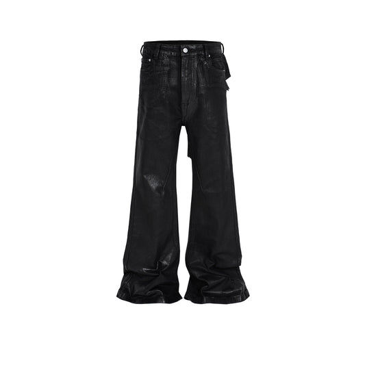 Pantalones Bootcut de Vinilo con Costuras Desgastadas - Image 2