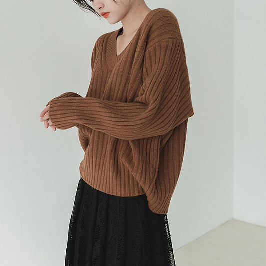 Suéter Suelto Acolchado Cuello V para Mujer - Image 2