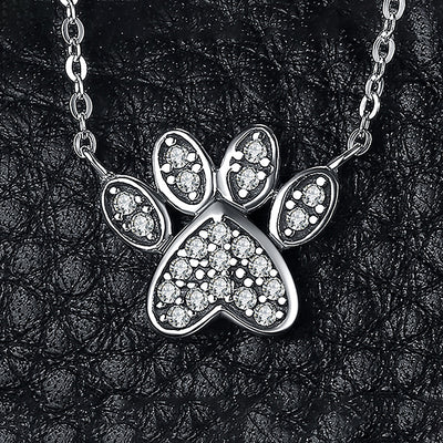 Aretes de Plata con Huellas de Animales Kawaii