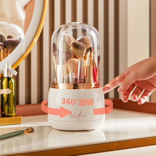 Organizador de Maquillaje Giratorio Antipolvo con Lápiz de Cejas y Labial - Image 2