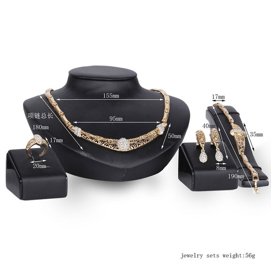 Conjunto de Joyería de Cristal: Collar y Aretes (4 Piezas) - Image 2