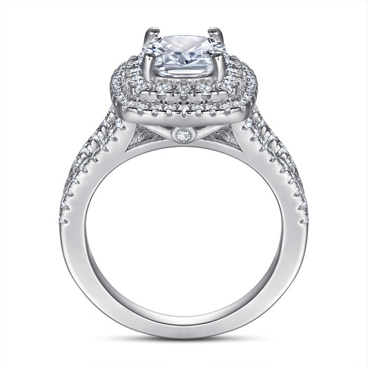 Anillo de Diamante Simulado con Circón Incrustado para Compromisos - Image 2