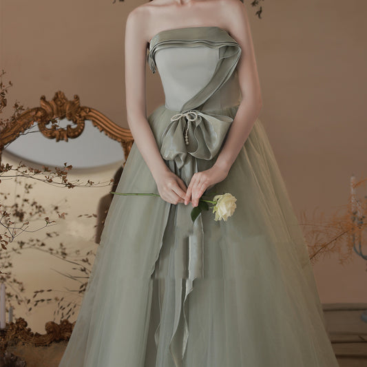 Vestido Bralette de Satén Verde Esmeralda - Image 2