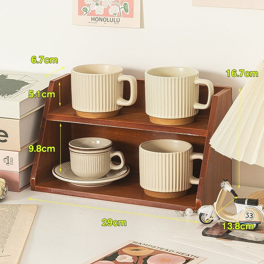 Organizador de Tazas de Madera Reforzada Multicapa - Image 2