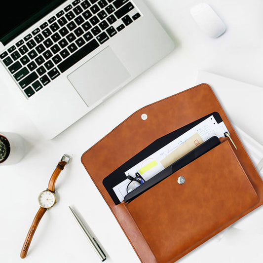 Portafolio A4 de Cuero con Doble Compartimiento y Gran Capacidad - Image 2