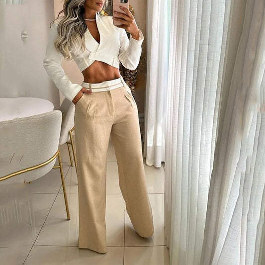 Traje Ejecutivo con Escote en V y Cintura Alta - Image 2