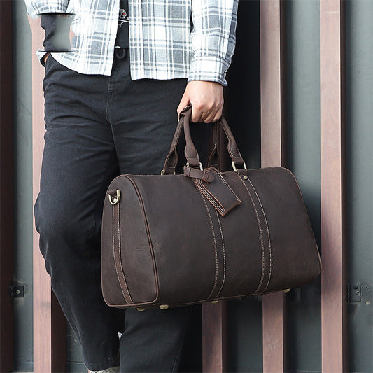 Bolsa de Viaje en Cuero Vintage Desgastado para Hombre - Image 2