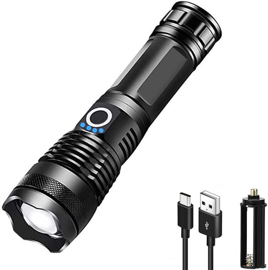 Linterna LED de Largo Alcance con Zoom Telescópico y Carga USB - Image 2