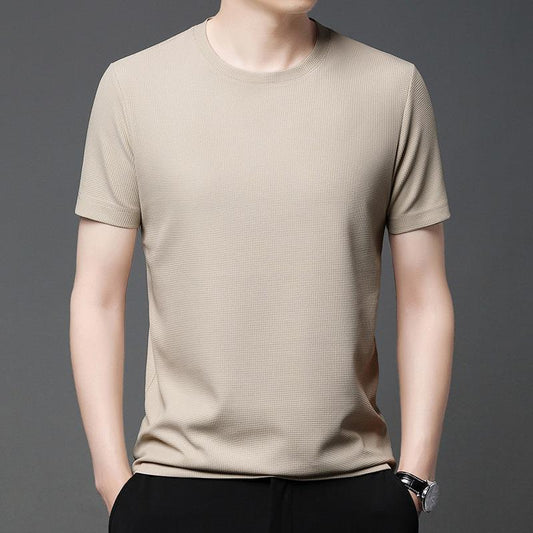 Playera Holgada de Cuello Redondo con Textura Waffle para Hombre - Image 2