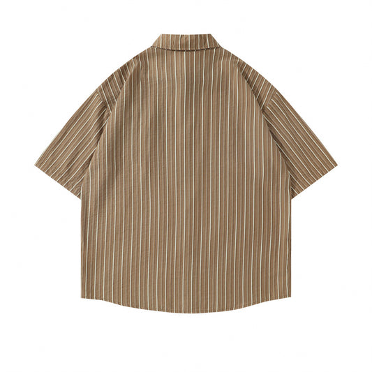 Camisa Suelta de Rayas Verticales para Hombre - Image 2