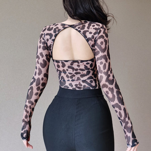 Blusa Estampado Leopardo Vintage de Una Pieza - Image 2