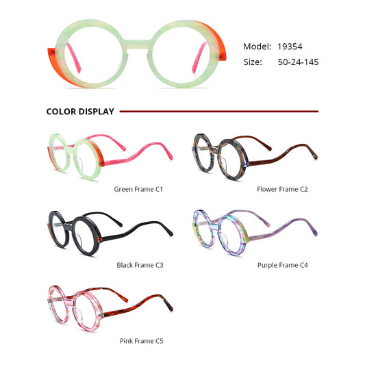 Marcos para Gafas Redondos Multicolor en Materiales Mixtos Unisex - Image 2