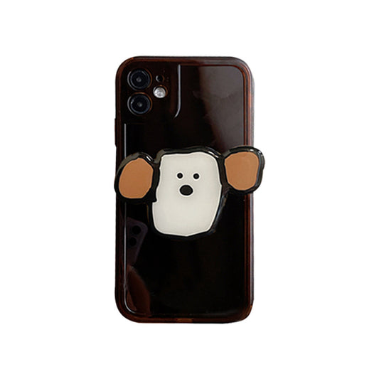 Funda para Teléfono Perro Orejas Grandes con Soporte Marrón Chocolate - Image 2