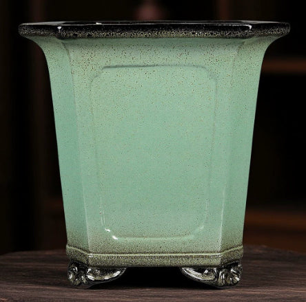 Maceta para Bonsái de Arcilla Morada Esmaltada - Image 2