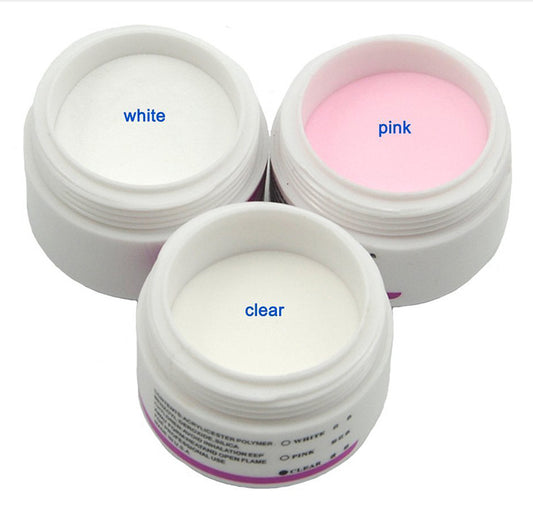 Kit Completo de Uñas de Cristal - Polvo Transparente y Blanco para Extensiones - Image 2