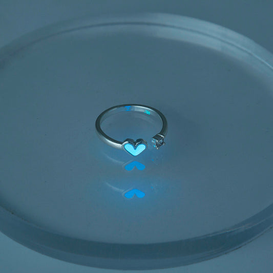 Anillo Ajustable Corazón Abierto Luminiscente - Image 2