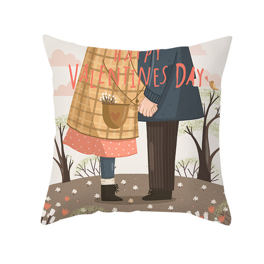 Funda de Cojín Estampada Melocotón para Sala y Dormitorio - Edición Día de San Valentín - Image 2