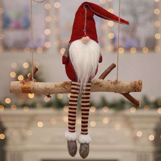 Calcetines Navideños con Botellas de Vino y Muñeco Decorativo del Bosque - Image 2