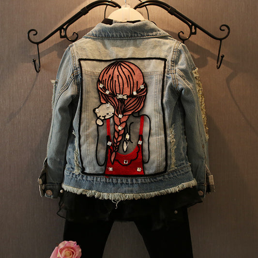Chaqueta de Mezclilla para Niñas Estilo Clásico Primavera-Otoño - Image 2