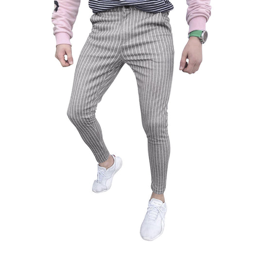 Pantalones Casuales Slim Fit con Costuras a Rayas Estilo Europeo - Image 2