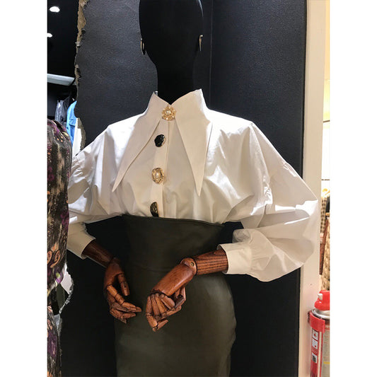 Camisa Suelta de Lino para Mujer con Cuello Solapa - Image 2