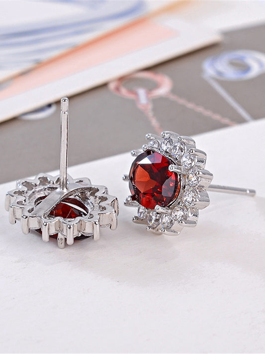 Aretes de Granate Natural Rojo Rubí - Elegancia Auténtica - Image 2