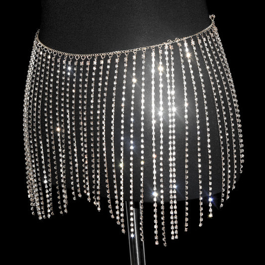 Falda Danza Vientre Lentejuelas Flecos Brillante - Image 2