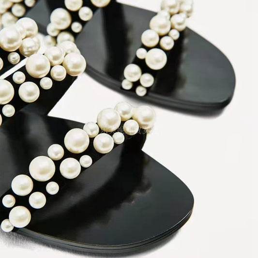Sandalias Planas Casuales para Mujer con Perlas - Cómodas y Elegantes - Image 2
