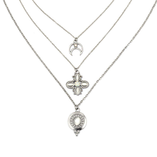 Collar Multicapa de Ópalo con Diamantes - Versátil y Elegante - Image 2