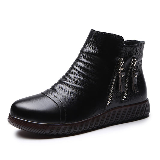 Botas de Cuero Cómodo para Adultos Mayores con Suela Antideslizante - Image 2