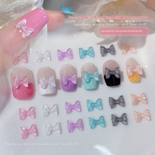 Set de 50 Moños de Resina Transparente para Diseño de Uñas - Image 2