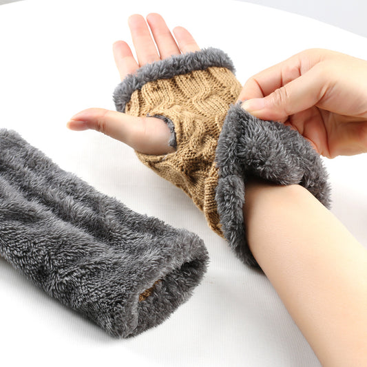 Guantes de Invierno Tejidos sin Dedos - Lana Térmica Gruesa para Mujer - Image 2