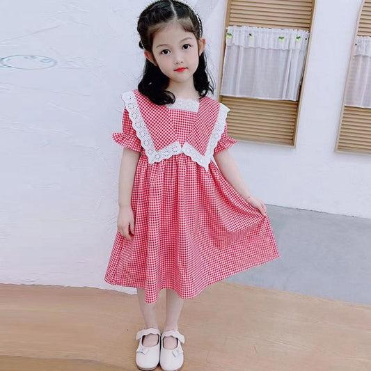 Vestido Infantil Estilo Western en Algodón a Cuadros - Image 2