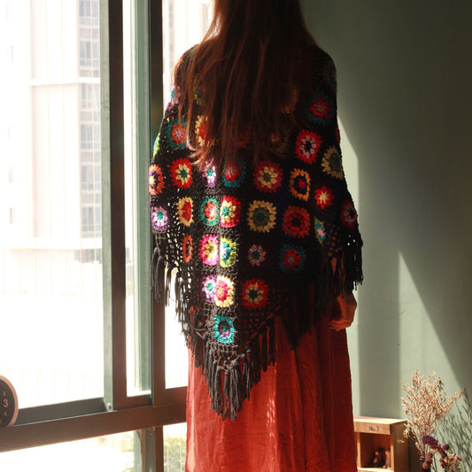 Bufanda Chal de Lana Tejida a Mano Estilo Retro Mori para Mujer - Image 2