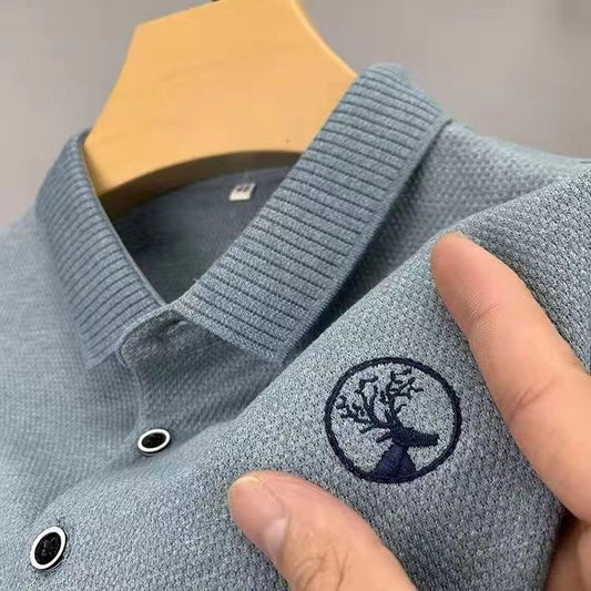 Polo Manga Corta Hombre Algodón Puro con Estampa Cabeza de Ciervo - Image 2